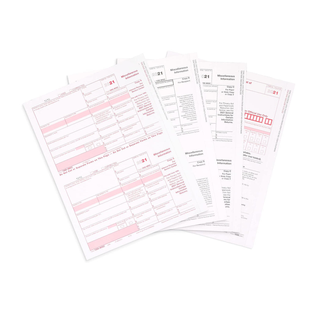 [Australia - AusPower] - 1099 MISC Forms 2021, 4 Part Tax Forms Kit, 25 Vendor Kit of Laser Forms, Compatible with QuickBooks and Accounting Software 