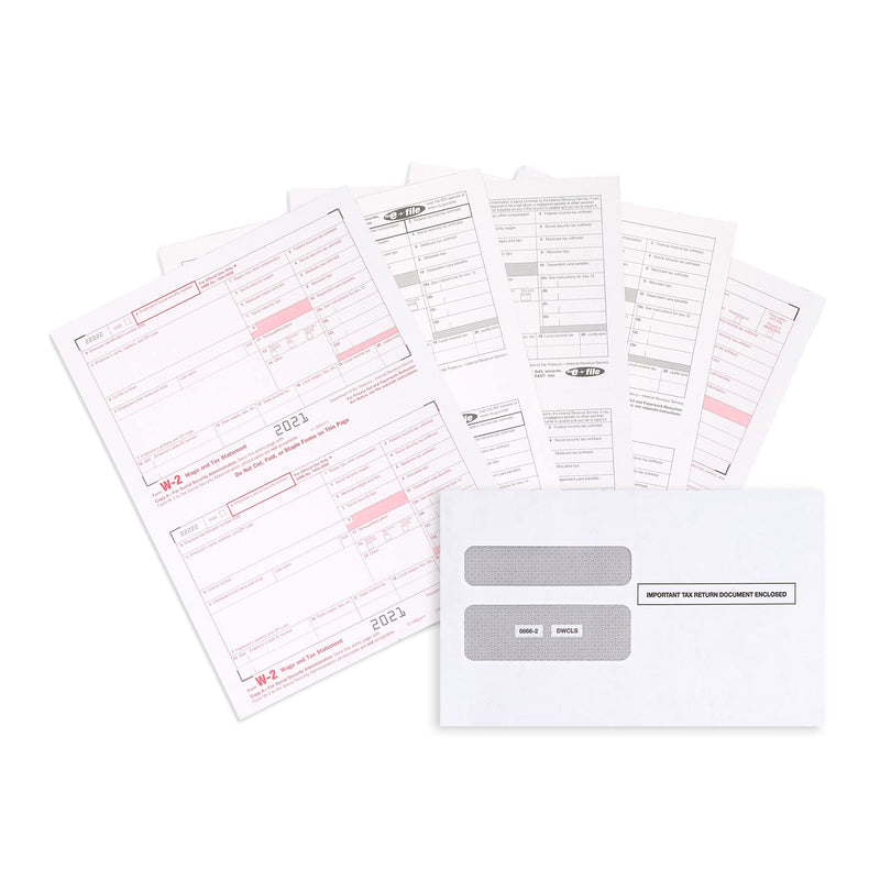 [Australia - AusPower] - W2 Forms 2021, 4 Part Tax Forms, 25 Employee Kit of Laser Forms, Compatible with QuickBooks and Accounting Software, 25 Self Seal Envelopes Included 