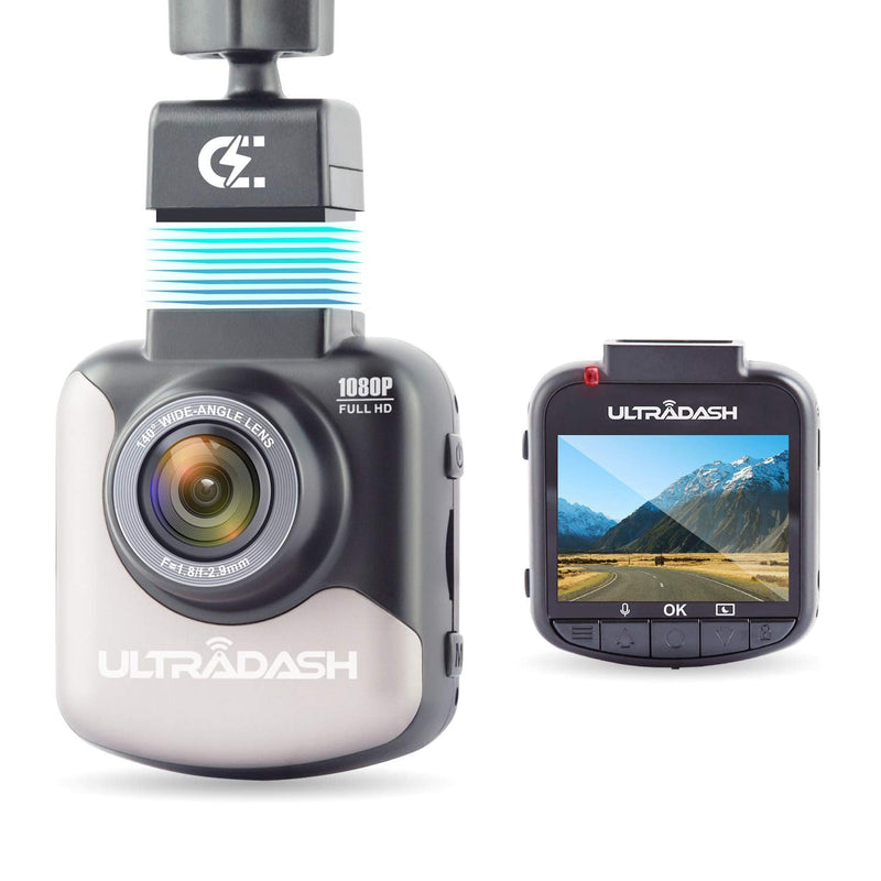 [Australia - AusPower] - UltraDash Dash Cam, Magnetic Charging Mount, HDR High-end Night Image Sensor, 6 Layers Glass F1.8 140 Degree Wide Angle Lens, G-Sensor, 2 Inch LCD, Super Capacitor, Loop Recording UltraDash C1 
