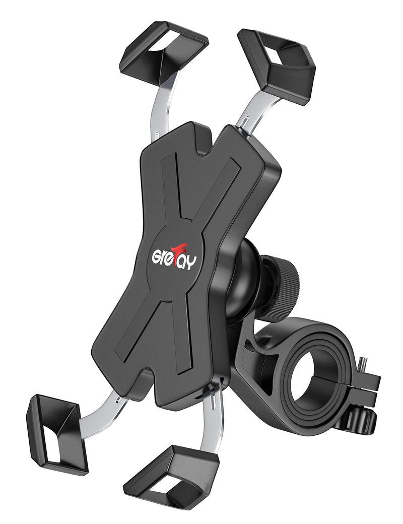 [Australia - AusPower] - Grefay Bike Phone Mount Metal Motorcycle Handlebar Phone Holder Scooter Phone Clamp for 4.0-7.0 Inch Smartphone with 360° Rotation 