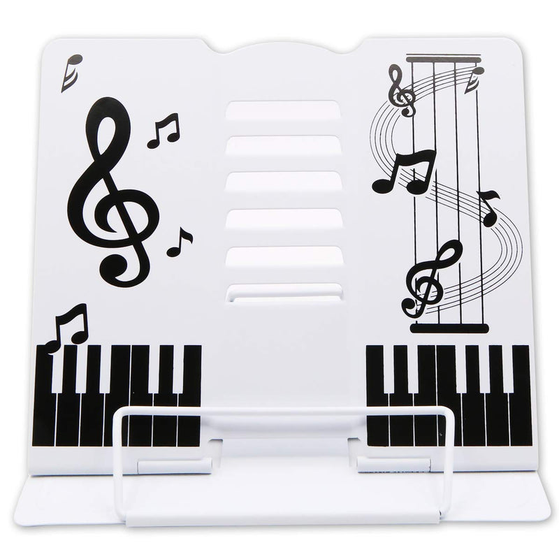 [Australia - AusPower] - Portable Music Note Pattern Book Stand,Adjustable Tablet Stand Bookend,Metal Book Rack Reading Holder for Reader Students 