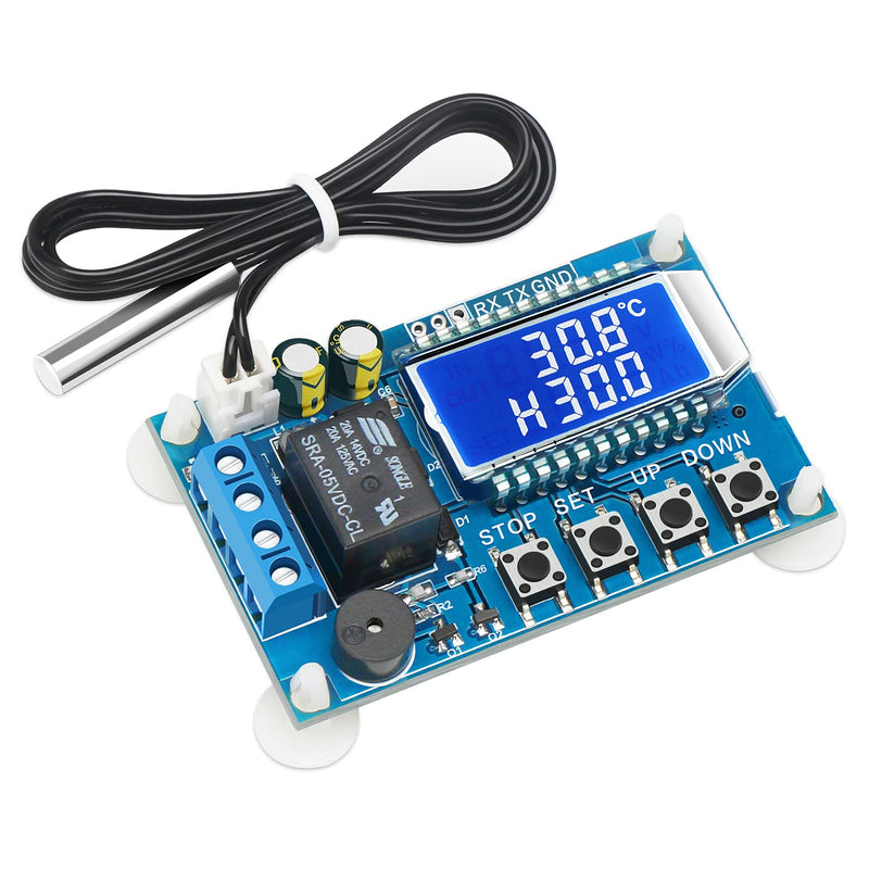 [Australia - AusPower] - Electronic Thermostat Controller, DROK DC 6-30V 24V Digital Temperature Control Board -50 to +110 Degree Celsius High Accuracy LCD Digital Micro Temp Control Switch Module with Waterproof Sensor Probe 