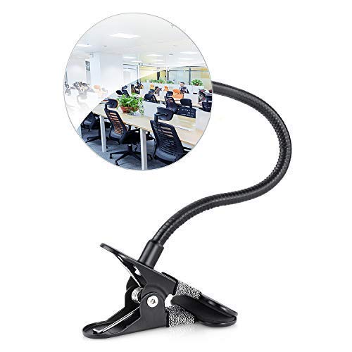 [Australia - AusPower] - Flexible 4" Rear View Security Mirror, HENGSHENG Convex Corner Mirror Clip On Desk or Cubicle to Extends Office Environment View 