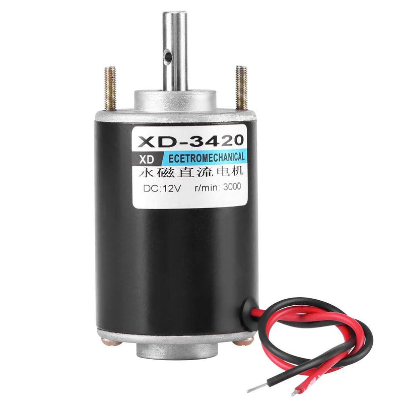 [Australia - AusPower] - XD-3420 DC Electric Motor, 12V High Speed Permanent Magnet DC Motor, Mini Electric Gear Motor, Low Noise, Low Loss, for Grinding Machine, Medical Equipment, Small Cutting Bench (12V 3000RPM) 