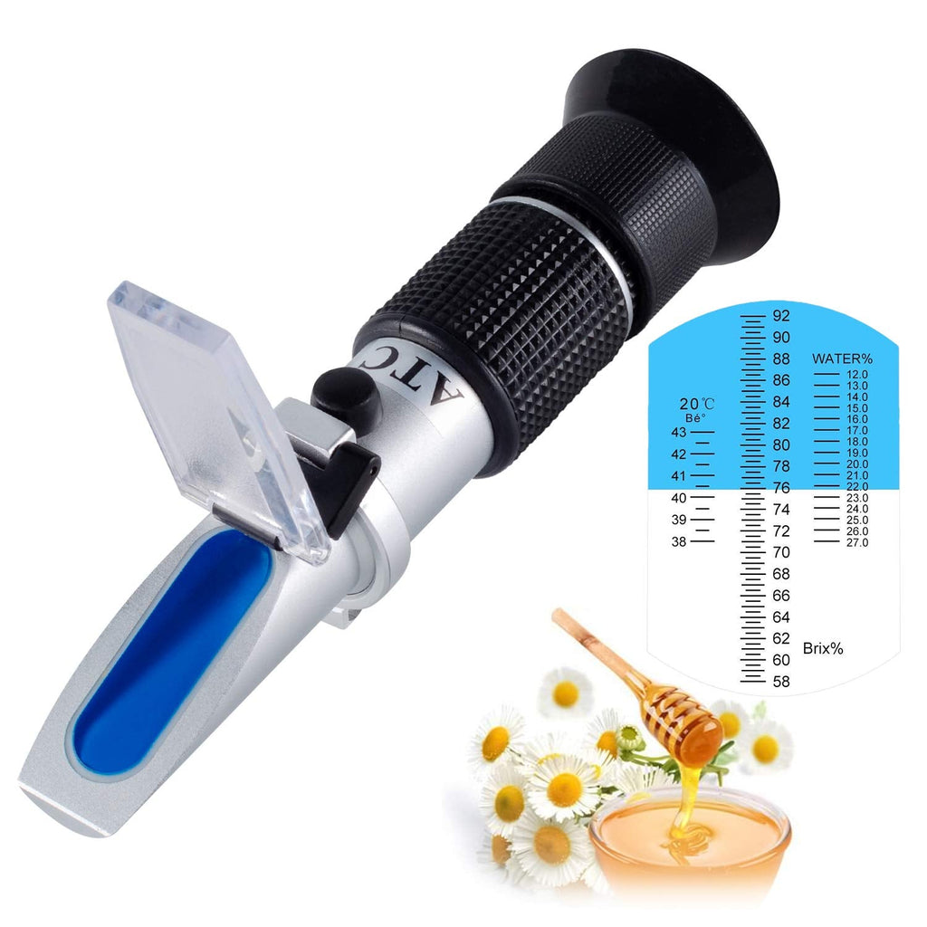 [Australia - AusPower] - Honey Refractometer with ATC - Tiaoyeer Refractometer for Honey Moisture, Brix and Baume, 58-90% Brix Scale Range Honey Moisture Tester (Honey Refractometer) Honey Refractometer 