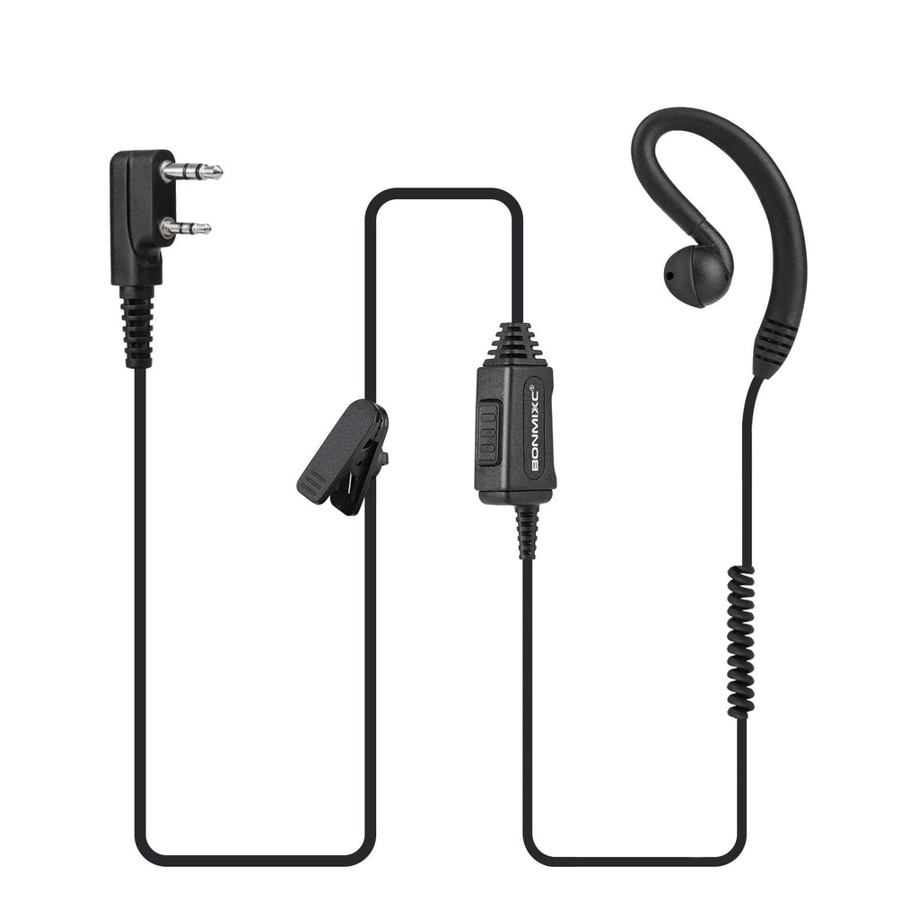 [Australia - AusPower] - COMMIXC (2 Pack) Walkie Talkie Earpiece, 3.5mm/2.5mm 2-Pin Walkie Talkie Headset with PTT Mic, Compatible with Kenwood & Bao Feng Two-Way Radios 