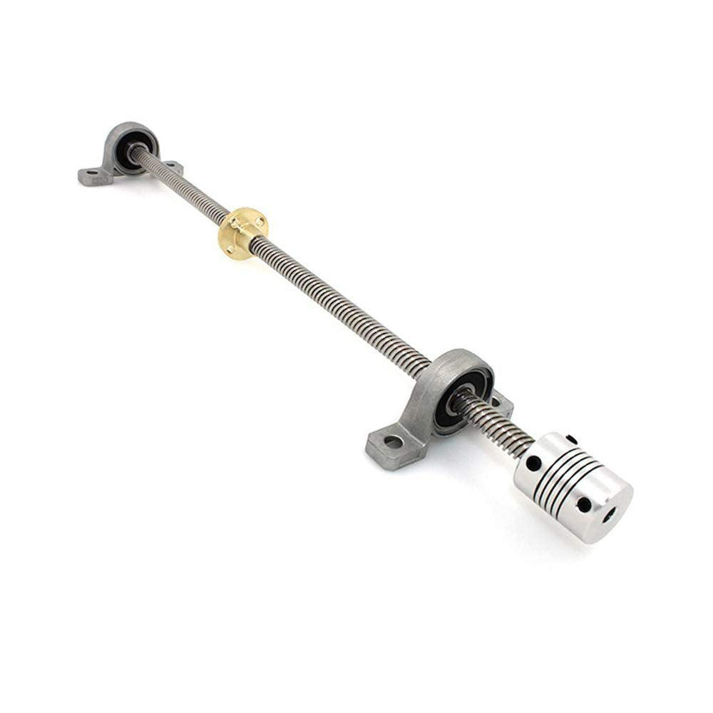 [Australia - AusPower] - LC LICTOP 8mm Diameter Rod 3D Printer 200mm T8 Lead Screw Nut Set（Lead Screw+Copper Nut +Pillow Bearing Block+Coupler) 
