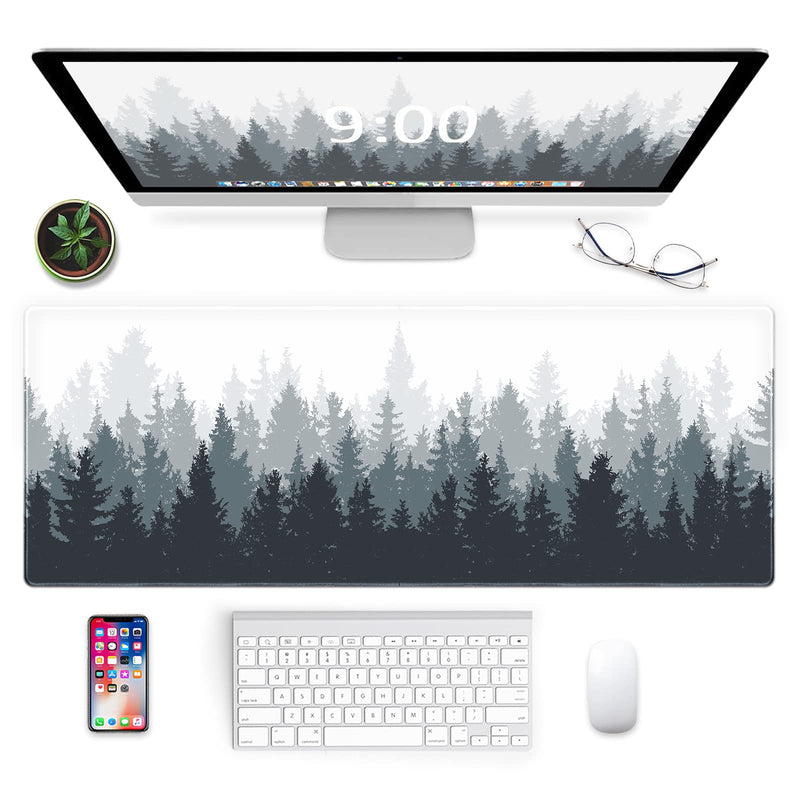 [Australia - AusPower] - Galdas Gaming Mouse Pad Forest Background Pattern XXL XL Large Mouse Pad Mat Long Extended Mousepad Desk Pad Non-Slip Rubber Mice Pads Stitched Edges Thin Pad (31.5x11.8x0.12 Inch)-Tree Tree 
