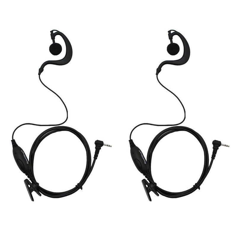[Australia - AusPower] - GoodQbuy Two Way Radio G Shape Clip-Ear Headset Earpiece with PTT is Compatible with Motorola T460 T600 MH230R MS350R MT350R (Pack of 2) 