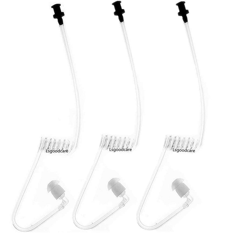 [Australia - AusPower] - Replacement Coil Tube,Lsgoodcare Acoustic Air Tube Audio Tube with Earbuds Compatible for Motorola Kenwood Icom Midland Two Way Radio Walkie Talkie Ear Piece, Clear White, Pack of 3 