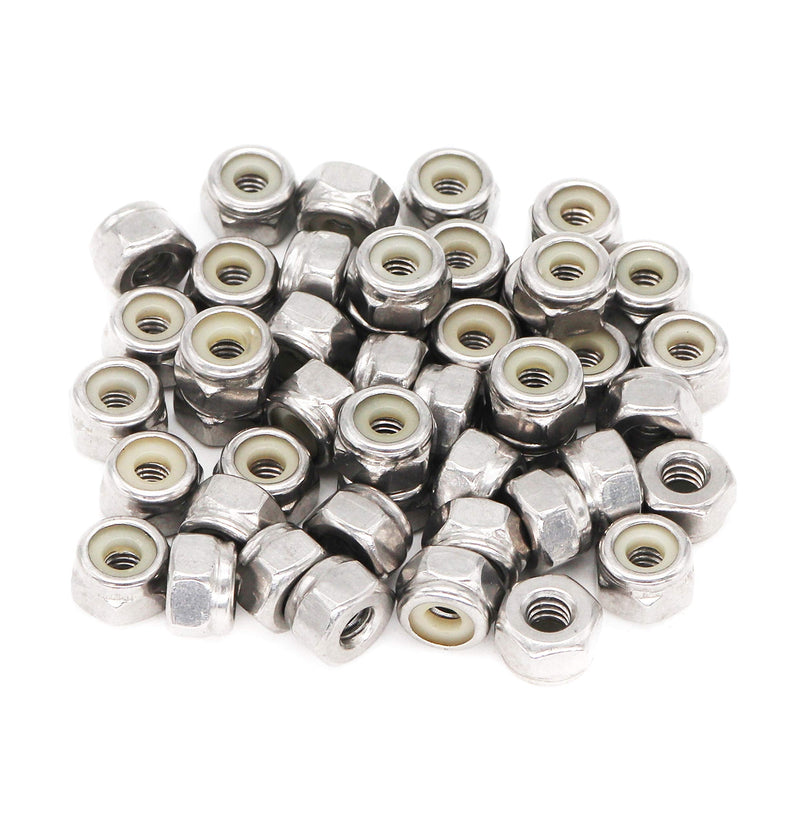 [Australia - AusPower] - binifiMux 50pcs 1/4-20 Inch Nylon Inserted Self Locking Nuts 304 Stainless Steel 1/4-20 50pcs 