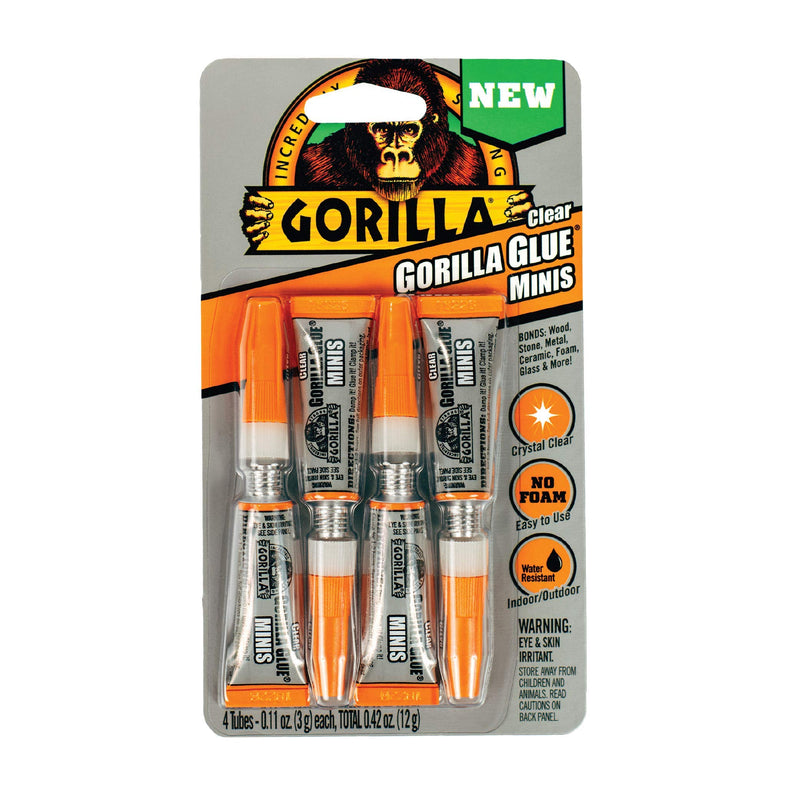 [Australia - AusPower] - Gorilla Clear Glue Minis, Four 3 Gram Tubes, Clear, (Pack of 1) 1 - Pack 