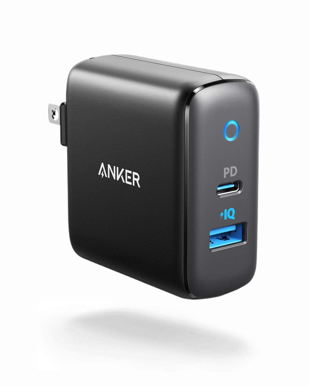 [Australia - AusPower] - USB C Charger, Anker 30W 2 Port Fast Charger with 18W USB C Power Adapter, Foldable PowerPort PD 2 Charger for iPad Pro, iPhone 11/11 Pro / 11 Pro Max/XS/Max/XR/X, Pixel, Galaxy, and More BLACK 