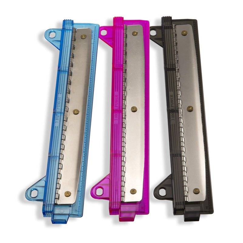 [Australia - AusPower] - Officemate Ring Binder Hole Punch, Pink,Teal,Smoke, Pack of 3 (90114) 