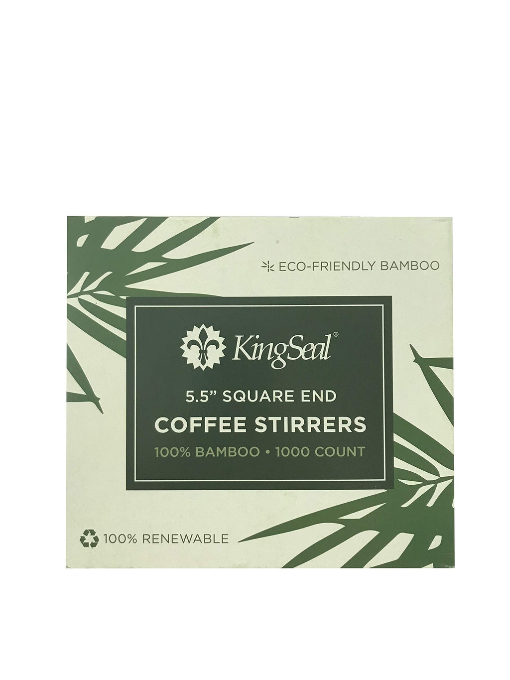 [Australia - AusPower] - KingSeal Bamboo Coffee Stir Sticks, 5.5 inches, Square End, Stronger and Thicker Than Standard Wood, 100% Renewable and Biodegradable - 1 box of 1000 Stirrers 