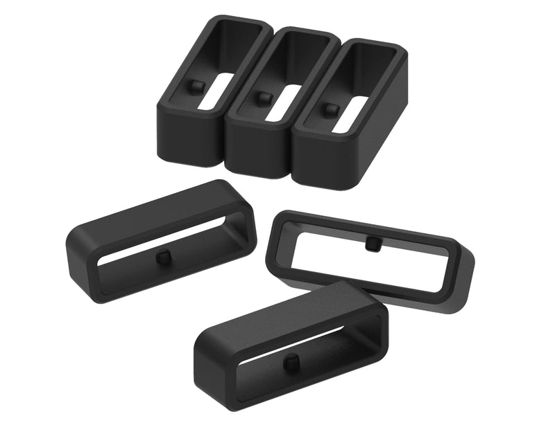 [Australia - AusPower] - Fastener Rings Compatible for Garmin Forerunner 935 945 945 LTE Bands Strap Silicone Connector Security Loop Keepers Ring for Forerunner 935 Replacement Bands(6-Black) 6-Black 