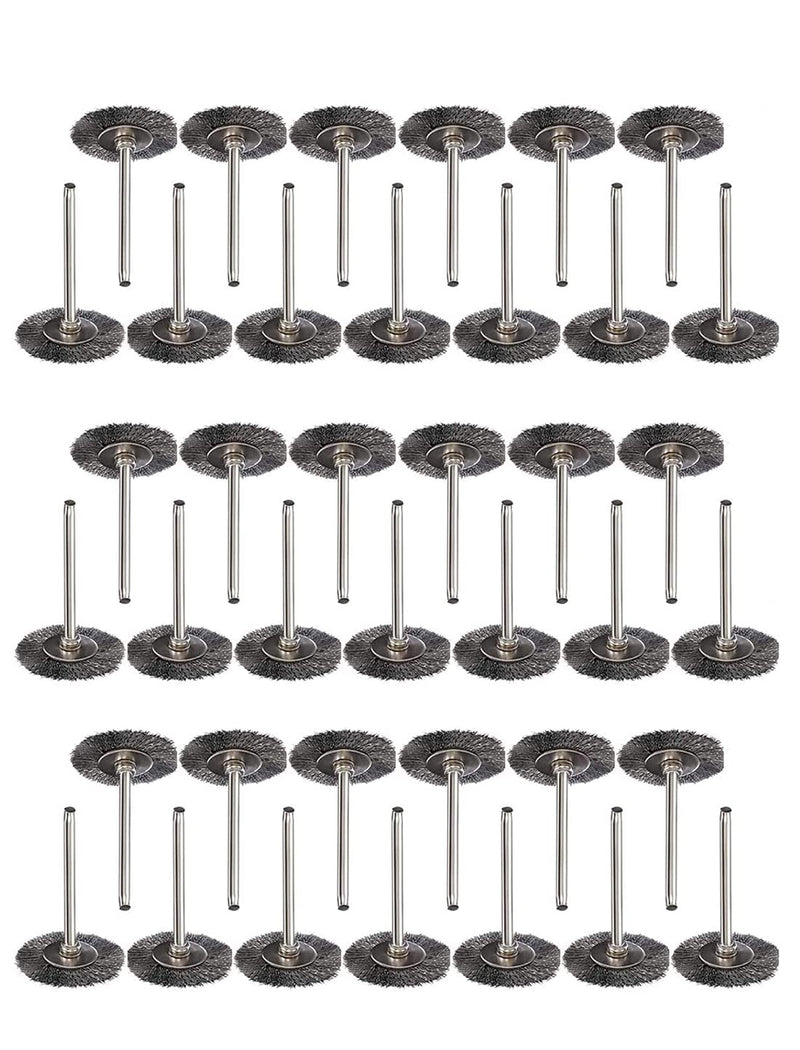 [Australia - AusPower] - JIUNENG 50Pcs 25mm Stainless Steel Wire Wheel Brush Sets T-Type with 1/8 Inch Shank Polishing Wheels Rotary Tool for Cleaning,Deburring and Surface-Finishing 50Pcs T-Type 