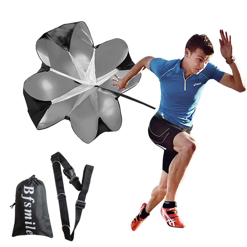 [Australia - AusPower] - ANPOPO Bfsmile Running Speed Training 56" Parachute with Adjustable Strap, Free Carry Bag. Speed Chute Resistance Running Parachute for Kids Youth and Adults (1 Umbrella) 