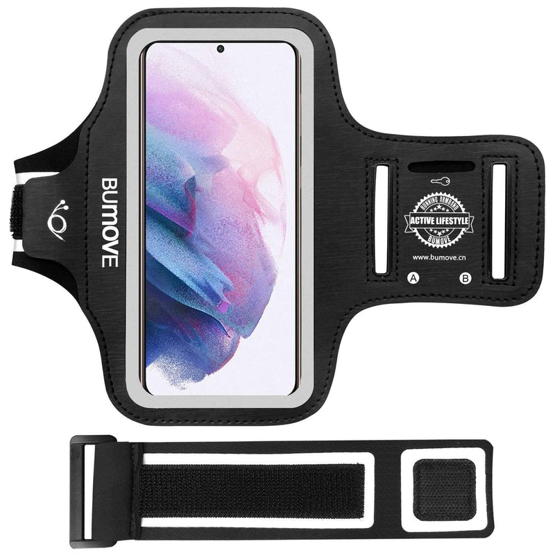 [Australia - AusPower] - Galaxy S22+, S21 FE, S20 FE Armband, BUMOVE Gym Running Workouts Sports Cell Phone Arm Band for Samsung Galaxy S20 Plus/S21 Plus/S22 Plus, S20 FE/S21 FE 5G with Key Holder (Black) Black 