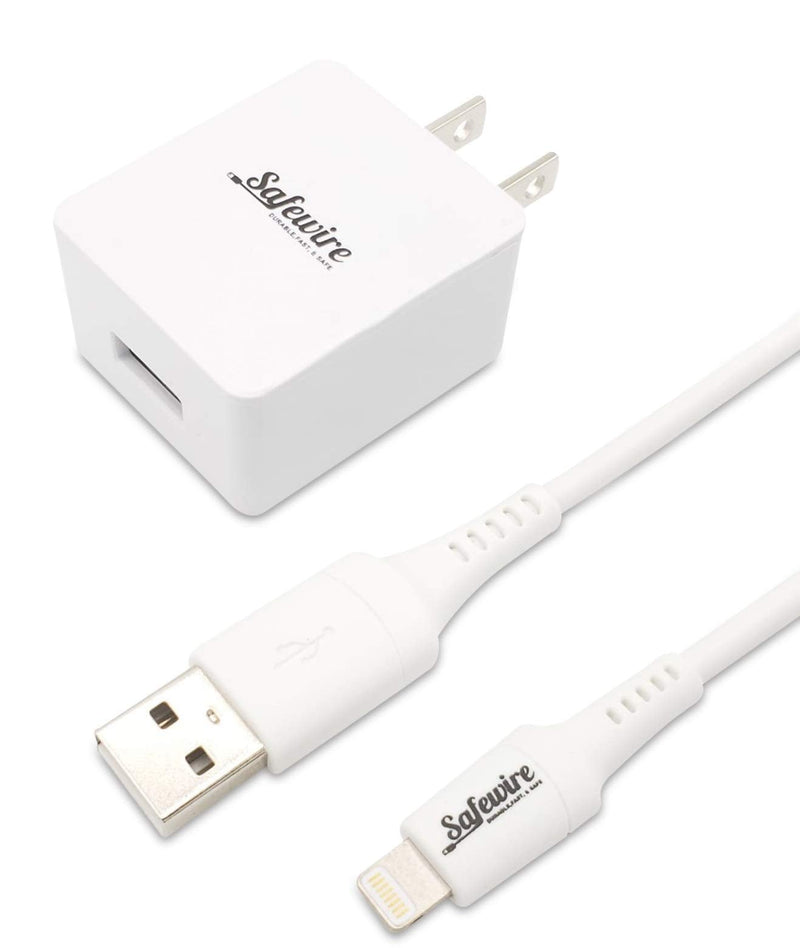 [Australia - AusPower] - Apple Certified iPhone & iPad Charger - Ultra Durable 6ft Lightning to USB Cable and 12W USB Power Adapter Wall Plug for iPhone 13 12 11 Pro Max XS XR X 8 Plus 7 6S 6 SE 5 iPad Mini Air iPod (White) 