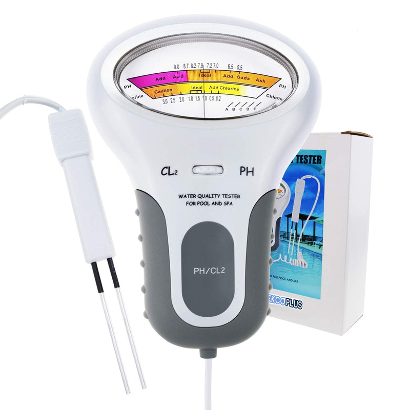[Australia - AusPower] - Portable 2 in 1 Water Quality PH and Chlorine Level CL2 Tester Meter for Swimming Pool Spa Drinking Water Quality Analysis Monitor PH CL2 Chlorine Tester 