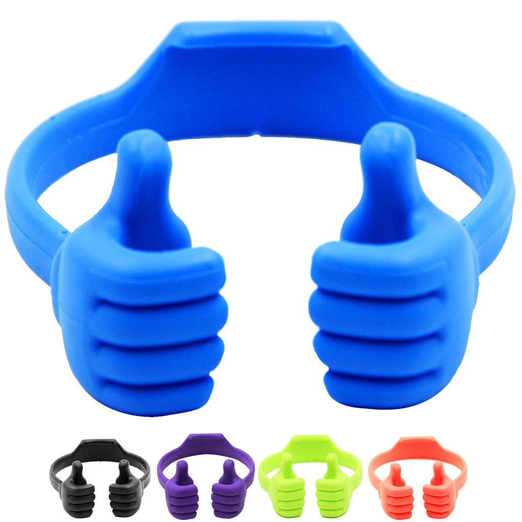 [Australia - AusPower] - Cell Phone Tablet Stands (Pack of 5): Honsky Thumbs-up Cellphone Holder, Tablet Display Stand, Mobile Smartphone Mount Cradle for Desk Desktop - Universal, Multi-Angle, Cute, Multi-Colored Black,Blue,Purple,Red,Green 
