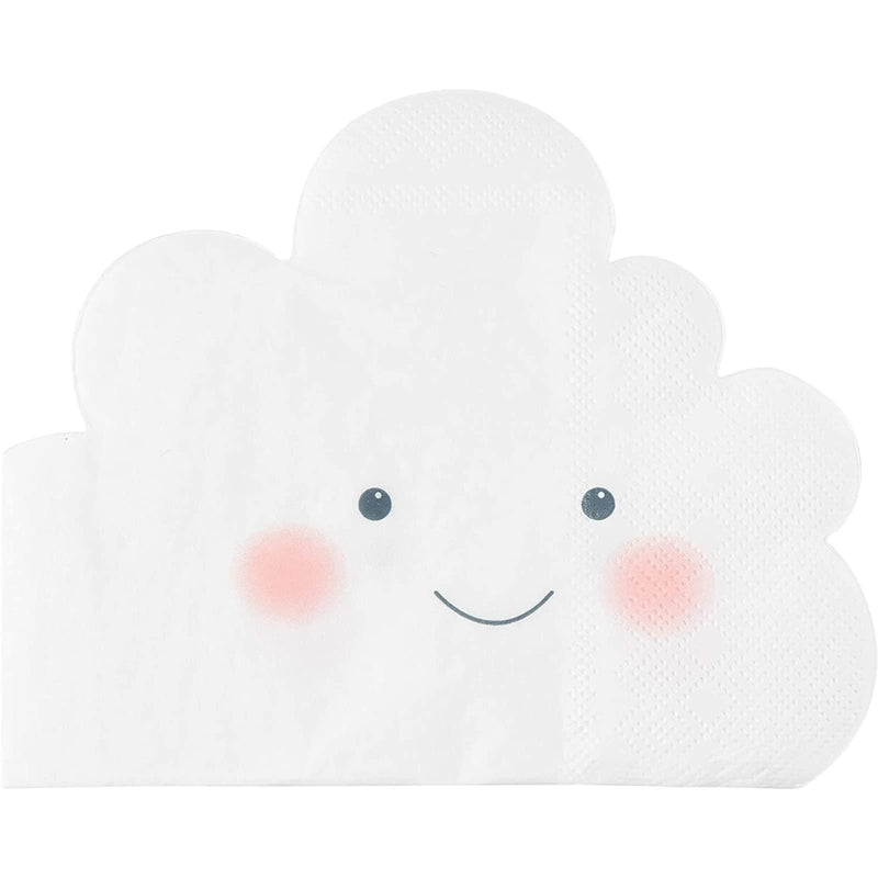 [Australia - AusPower] - White Cloud Paper Napkins for Baby Shower (6.3 x 5.1 In, 50 Pack) 