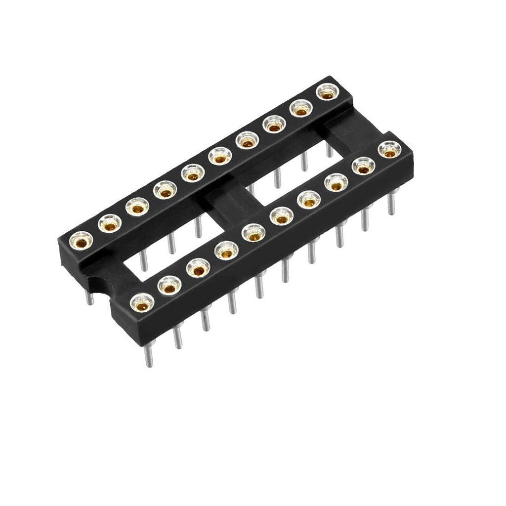 [Australia - AusPower] - uxcell 10pcs DIP IC Chip Socket Adaptor 2.54mm Pitch 7.6 Row Pitch 2 Row 20 Round Pins Soldering 