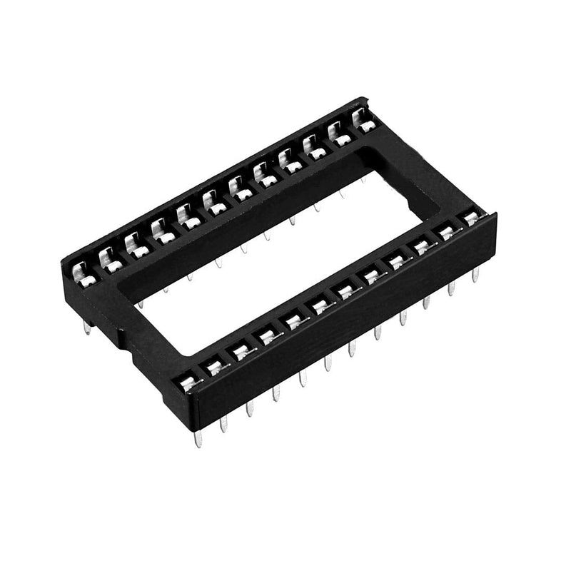 [Australia - AusPower] - uxcell 6pcs DIP IC Chip Socket Adaptor Solder Type 2.54mm Pitch Dual Row 24 Flat Pin 15.24mm Row Pitch 