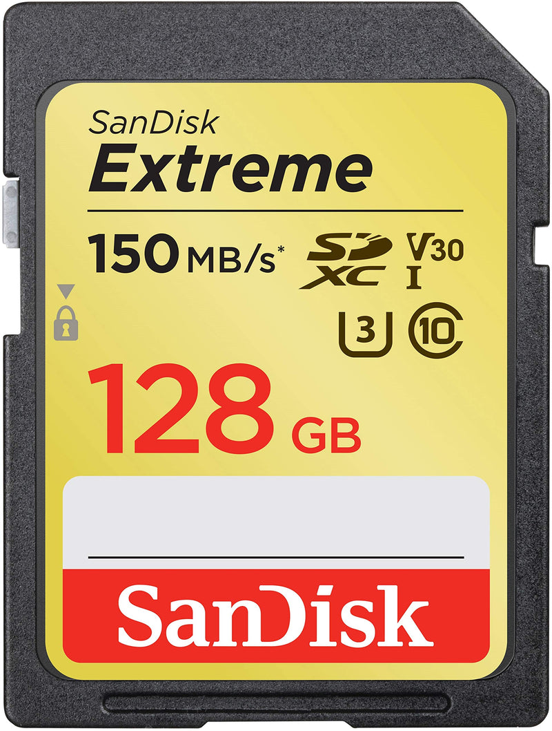 [Australia - AusPower] - SanDisk 128GB Extreme SDXC UHS-I Memory Card - 150MB/s, C10, U3, V30, 4K UHD, SD Card - SDSDXV5-128G-GNCIN 