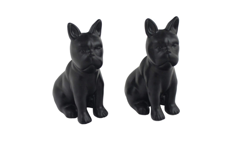 [Australia - AusPower] - Ceramic Dog Salt and Pepper Shaker Set Easy- to refill your favorite salt and pepper in these trendy ceramic set, perfect table top accessory and Gift - (Black Boxer) 
