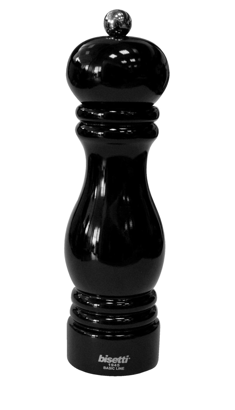 [Australia - AusPower] - Bisetti Sorrento 7.5 Inch Black Lacquered Beechwood Salt Mill Grinder With Adjustable Grinder 