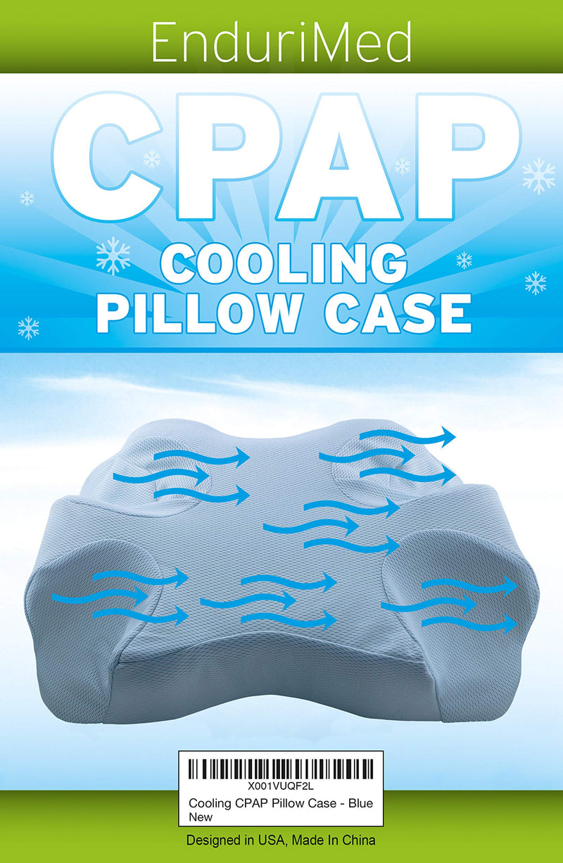 [Australia - AusPower] - Pillow Case for Use with Endurimed CPAP Comfort Pillow - Cooling Fabric, Blue - Cooling Fabric, White - Breathable and Cooling for Comfortable Sleep 