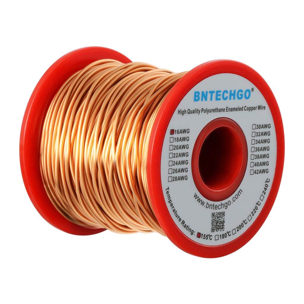 [Australia - AusPower] - BNTECHGO 16 AWG Magnet Wire - Enameled Copper Wire - Enameled Magnet Winding Wire - 1.0 lb - 0.0492" Diameter 1 Spool Coil Natural Temperature Rating 155℃ Widely Used for Transformers Inductors 16 gauge enameled magnet wire 1 lb natural 1 lb 