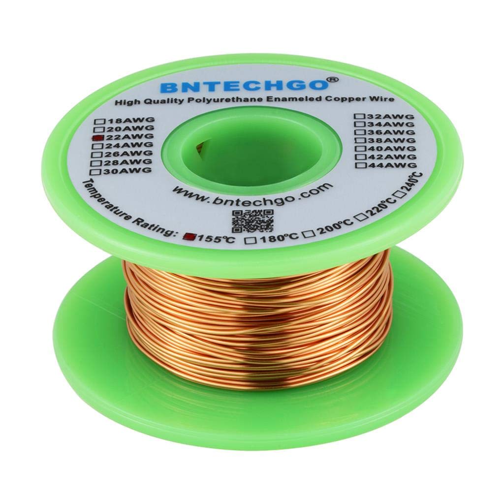 [Australia - AusPower] - BNTECHGO 22 AWG Magnet Wire - Enameled Copper Wire - Enameled Magnet Winding Wire - 4 oz - 0.0256" Diameter 1 Spool Coil Natural Temperature Rating 155? Widely Used for Transformers Inductors 22 gauge enameled magnet wire 4 oz natural 4 oz 