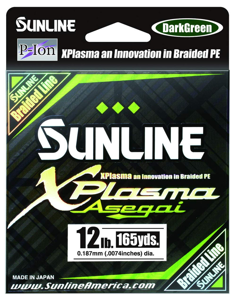 [Australia - AusPower] - Sunline Xplasma Asegai Green Braided Line 165 Yards Dark Green, 12 Pound 
