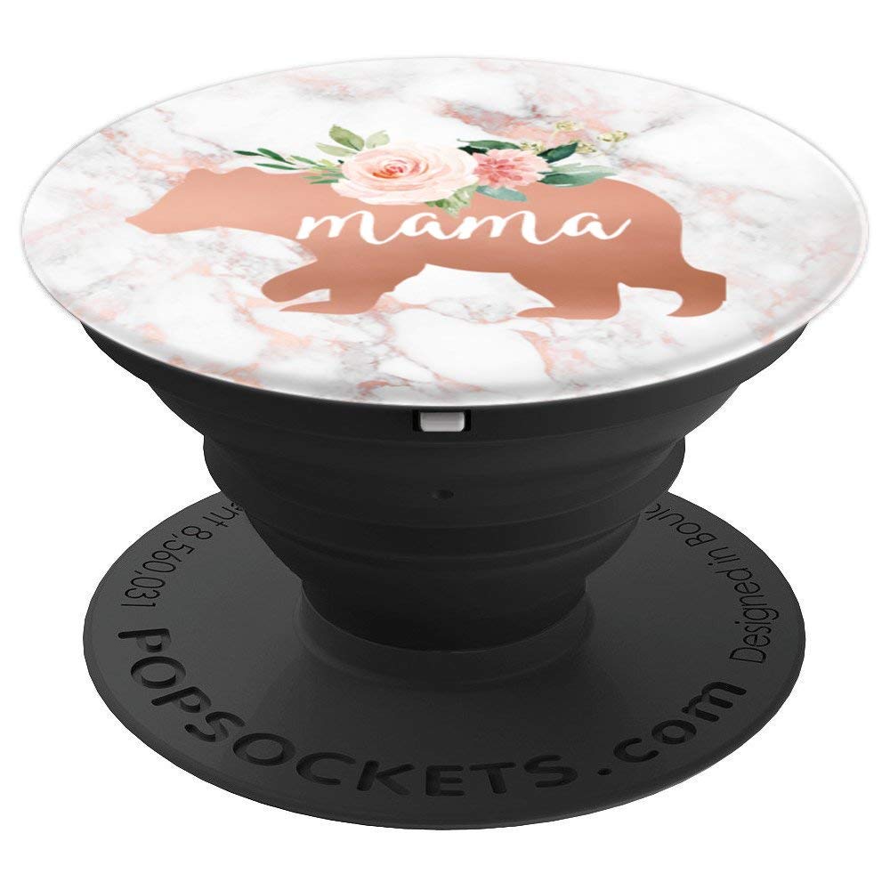 [Australia - AusPower] - Mama Bear Rose Pink Marble Floral Mother's Day Gift Black 
