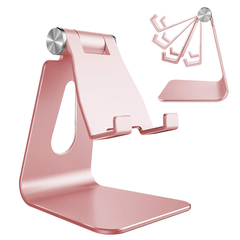 [Australia - AusPower] - Adjustable Cell Phone Stand, CreaDream Phone Stand, Cradle, Dock, Holder, Aluminum Desktop Stand Compatible With Phone Xs Max Xr 8 7 6 6s Plus SE Charging, Accessories Desk,All Mobile Phones-Rose Gold Rose Gold 