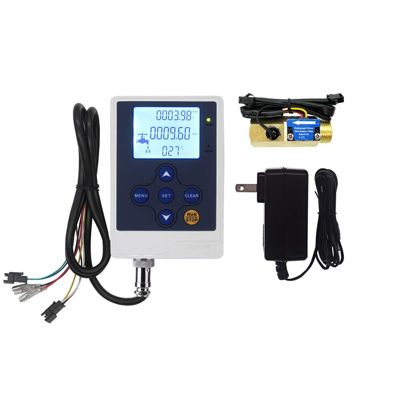 [Australia - AusPower] - DIGITEN Water Flow Control LCD Display+G1/2"Thread Water Flow Hall Sensor Flowmeter with Temperature Sensor 