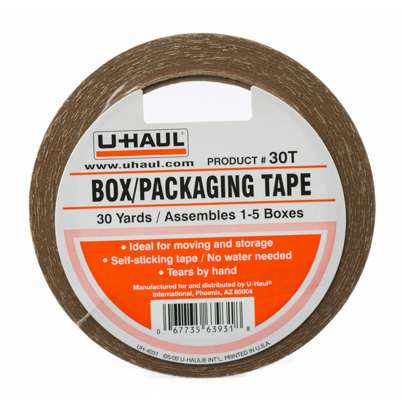 [Australia - AusPower] - U-Haul Moving Box Paper Tape (Ideal for Moving, Packing, Storage Boxes) - 30 Yard Roll - Easily Tears by Hand 