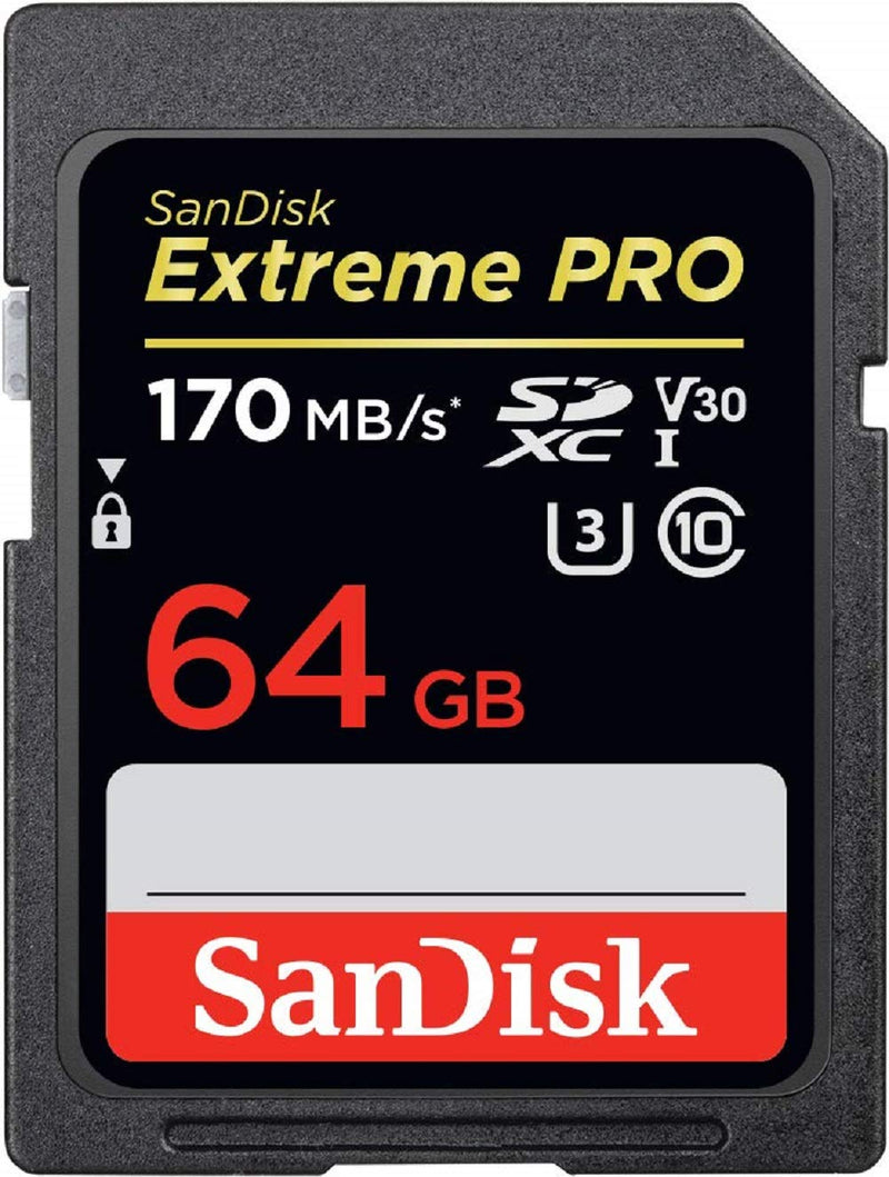 [Australia - AusPower] - SanDisk 64GB Extreme PRO SDXC UHS-I Card - C10, U3, V30, 4K UHD, SD Card - SDSDXXY-064G-GN4IN Card Only 
