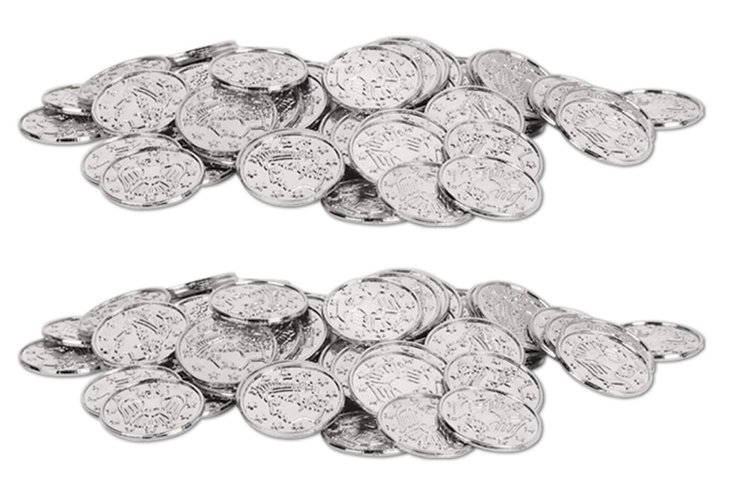 [Australia - AusPower] - Beistle Silver Plastic Coins 200 Piece, 1.5" 