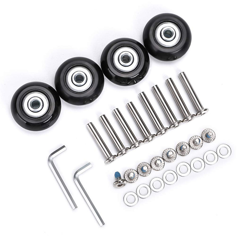 [Australia - AusPower] - OwnMy Luggage Suitcase Replacement Wheels, Rubber Swivel Caster Wheels Bearings Repair Kits, A Set of 4 