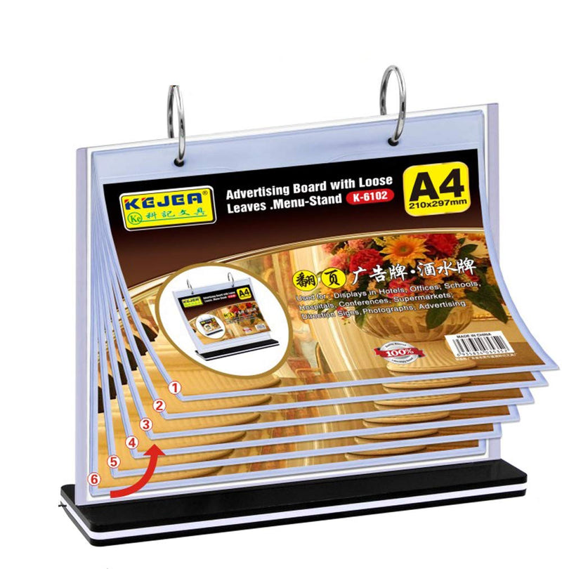 [Australia - AusPower] - Transparent Inclined Back Acrylic Sign Stand, Desktop Display Stand with Vertical Stand Menu Stand, Horizontal 8.5"x 11" Horizontal Photo Clip Album/Album"Plastic Brochure for Home, Office, Store, 