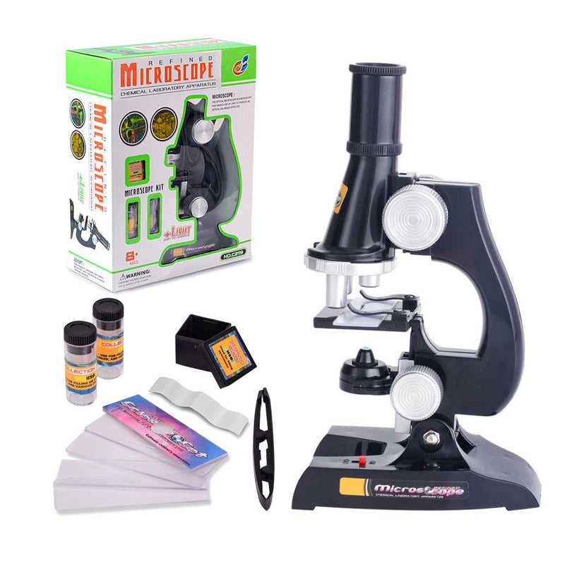 [Australia - AusPower] - FUNRUI Kids Microscope, 450x, 200x, 100x Magnification Children Science Microscope Kit with LED Lights Includes Accessory Toy Set for Beginners Early Education 