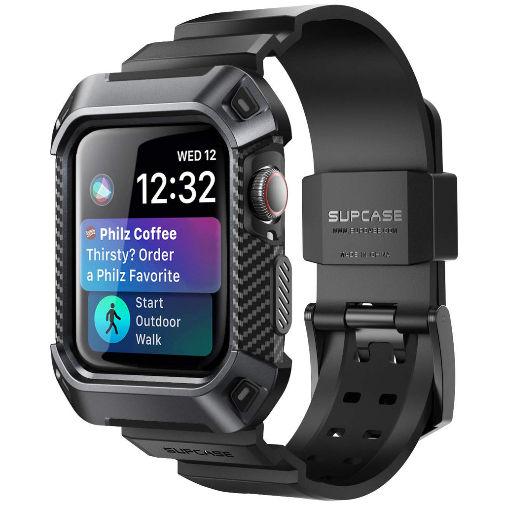 [Australia - AusPower] - SUPCASE [Unicorn Beetle Pro] Designed for Apple Watch Series 7/6/SE/5/4 [45/44mm], Rugged Protective Case with Strap Bands Black 