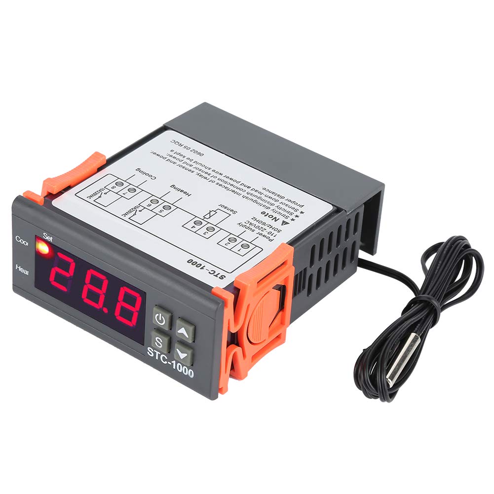 [Australia - AusPower] - Hilitand STC 1000 Digital Temperature Controller, -50℃-99℃ Alarm Intelligent Thermostat LED with Sensor AC110V-220V 