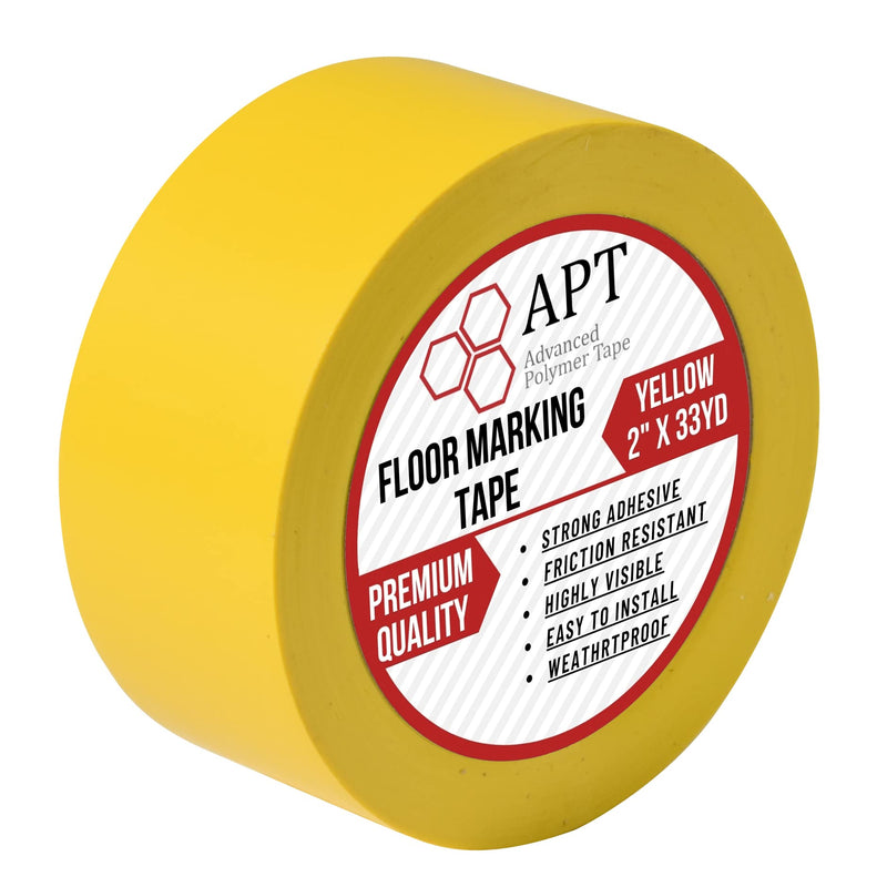 [Australia - AusPower] - APT, Multi Color Marking Tape, Premium Safety Marking and Dance Floor Splicing Tape, 6 mil Thick (1 Roll, Yellow) 1 Roll 