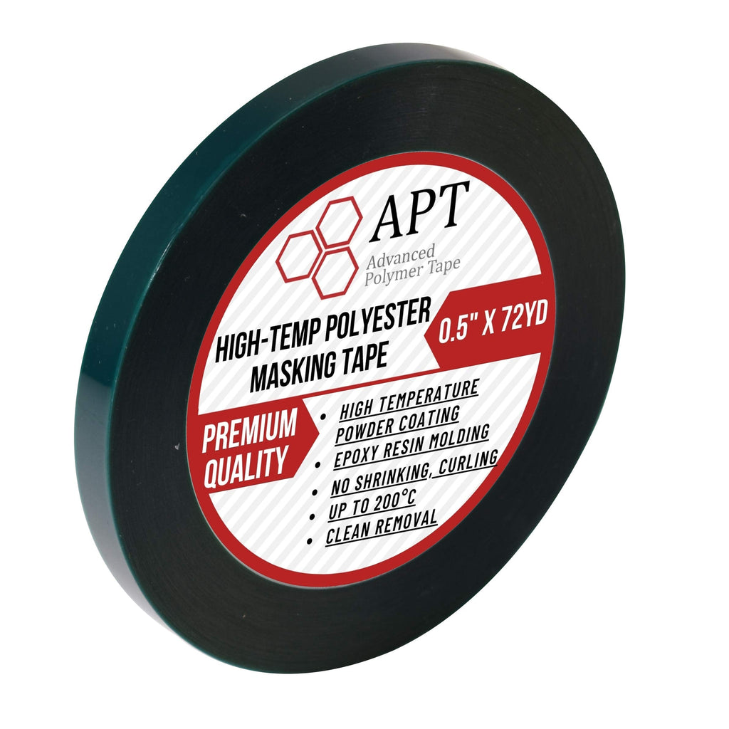 [Australia - AusPower] - APT,2 Mil Polyester Tape with Silicone Adhesive, PET Tape, high Temperature Tape, 3.5 mil Thickness, Powder Coating, E-Coating (1, 0.5" x 72Yds) 1 