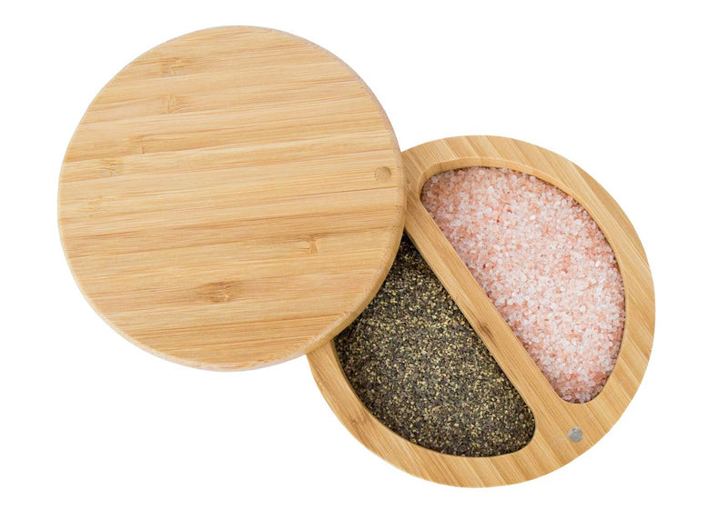 [Australia - AusPower] - Relative Foods 2 Compartment Bamboo Duet; Set includes Himalayan Pink Salt and Pepper 
